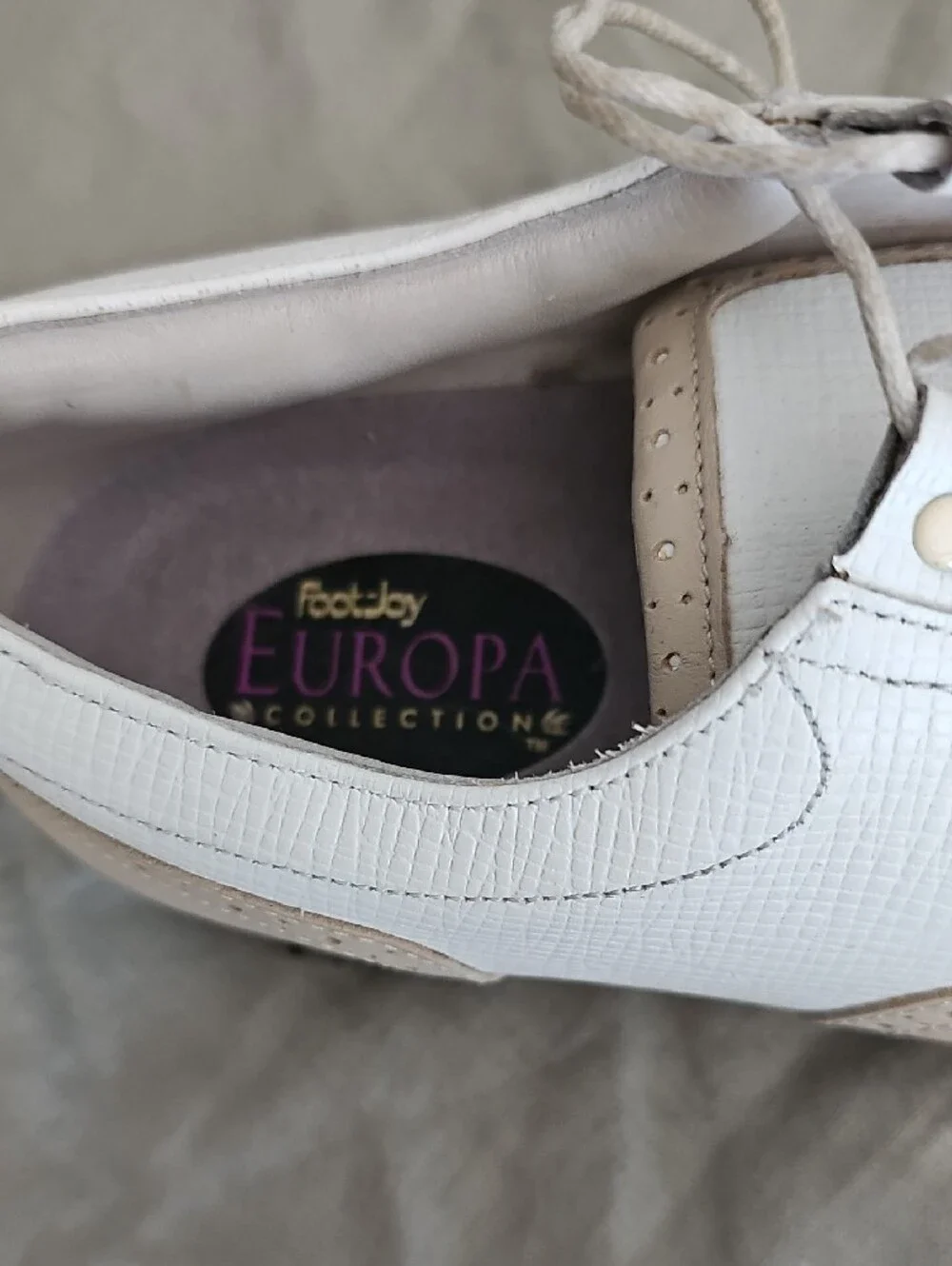 FootJoy Women's White and Beige Golf Oxfords